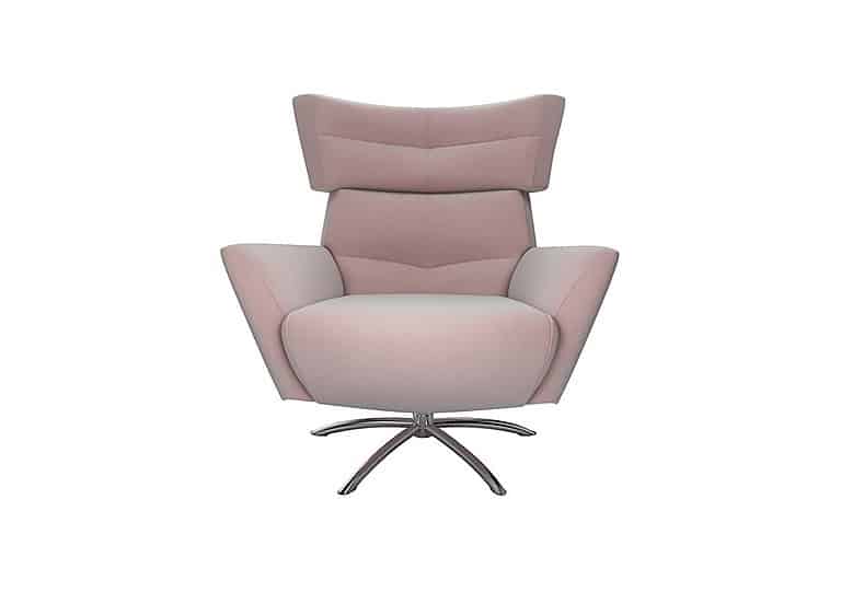 The Lounge Co. - Hermione Jacob Fabric Armchair - Cotton Candy with Chrome Feet