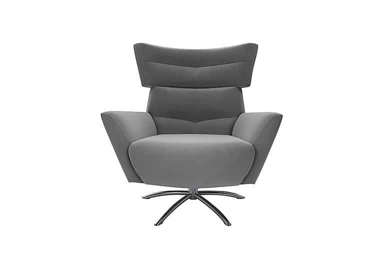 The Lounge Co. - Hermione Jacob Fabric Armchair - Koala Cub with Chrome Feet