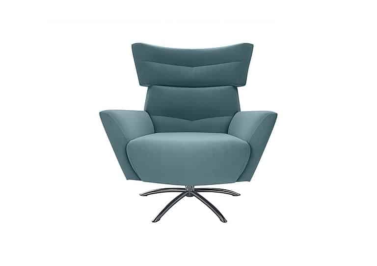 The Lounge Co. - Hermione Jacob Fabric Armchair - Shallow Puddle with Chrome Feet