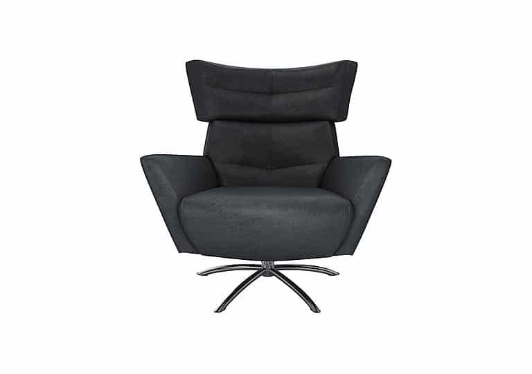 The Lounge Co. - Hermione Jacob NC Leather Armchair - Shadow with Chrome Feet