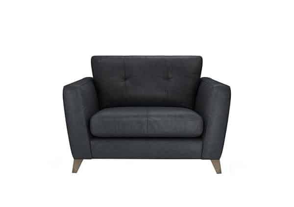The Lounge Co  Hermione Leather Snuggler  Shadow | Bed Sava