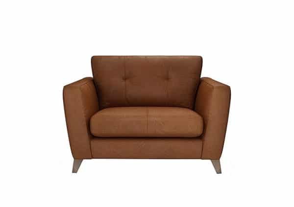 The Lounge Co  Hermione Leather Snuggler  Tobacco | Bed Sava