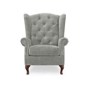 At The Helm  Harriet Fabric Wing Chair  Doves Tale with Walnut Feet | Bed Sava