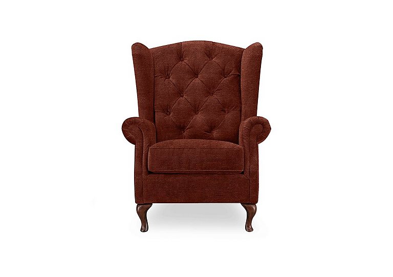 At The Helm - Harriet Fabric Wing Chair - Tawny with Walnut Feet