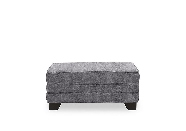 Ariana Fabric Storage Footstool - Silver
