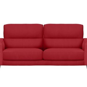 Axel 3 Seater BV Leather Sofa  Pure Red | Bed Sava