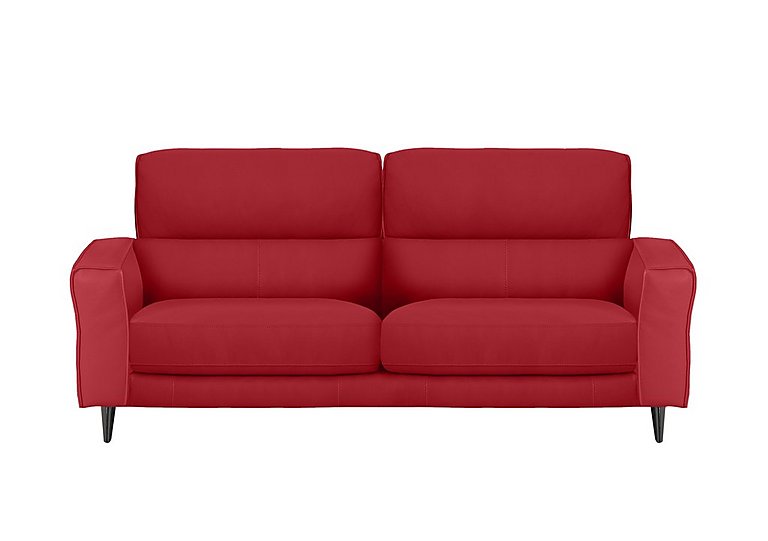 Axel 3 Seater BV Leather Sofa - Pure Red