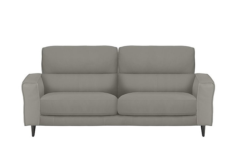 Axel 3 Seater BV Leather Sofa - Silver Grey
