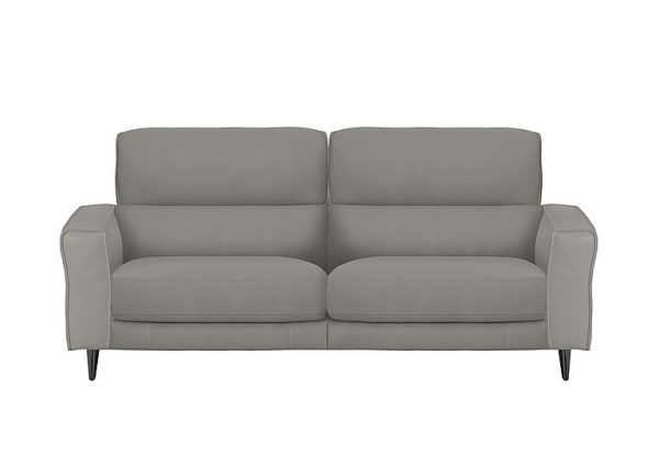 Axel 3 Seater BV Leather Power Recliner Sofa  Silver Grey | Bed Sava