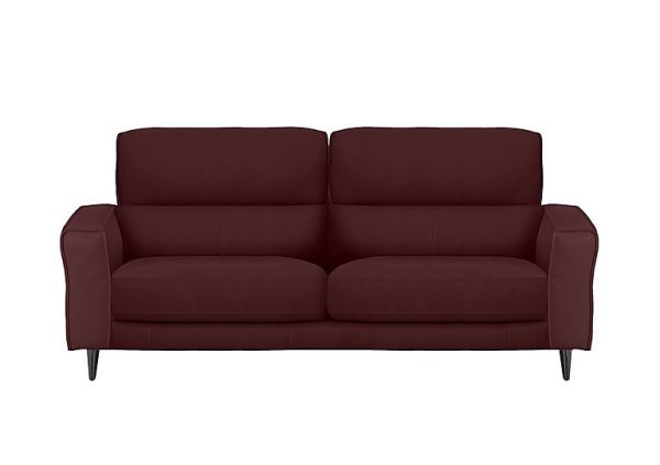 Axel 3 Seater HW Leather Sofa  Deep Red | Bed Sava