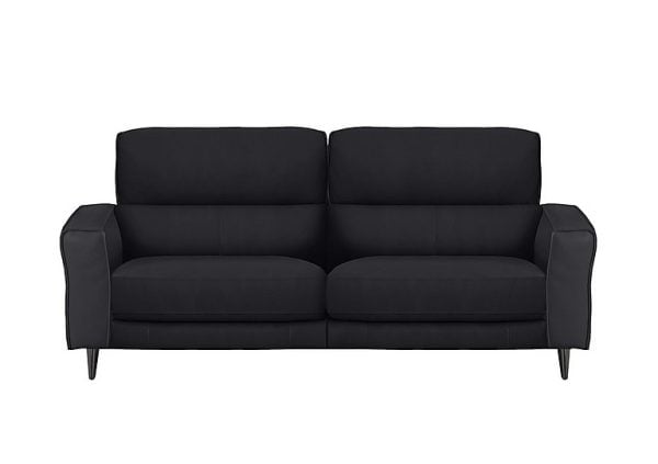 Axel 3 Seater HW Leather Power Recliner Sofa  Black | Bed Sava