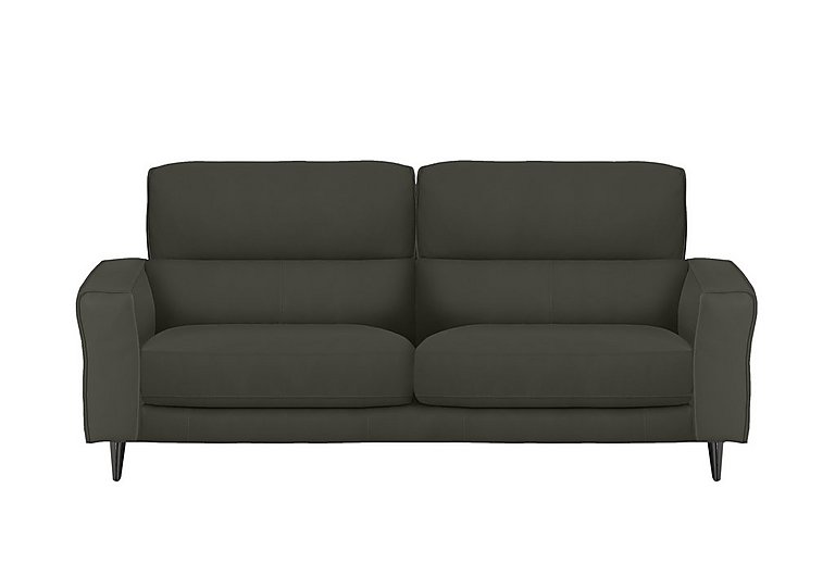 Axel 3 Seater HW Leather Sofa - Charcoal Grey