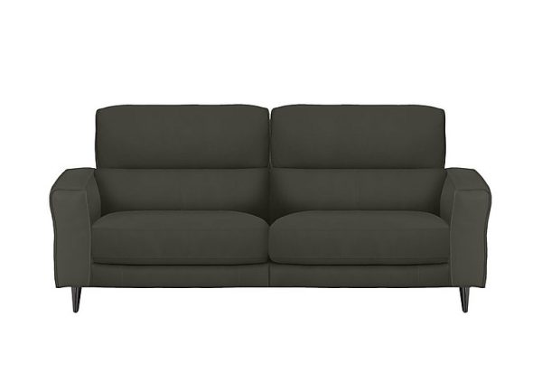 Axel 3 Seater HW Leather Power Recliner Sofa  Charcoal Grey | Bed Sava