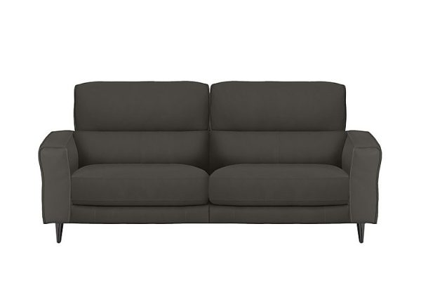 Axel 3 Seater NC Leather Power Recliner Sofa  Charcoal Grey | Bed Sava