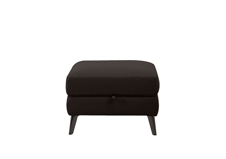 Axel BV Leather Storage Footstool - Dark Chocolate