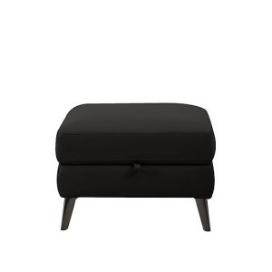 Axel BV Leather Storage Footstool  Classic Black | Bed Sava