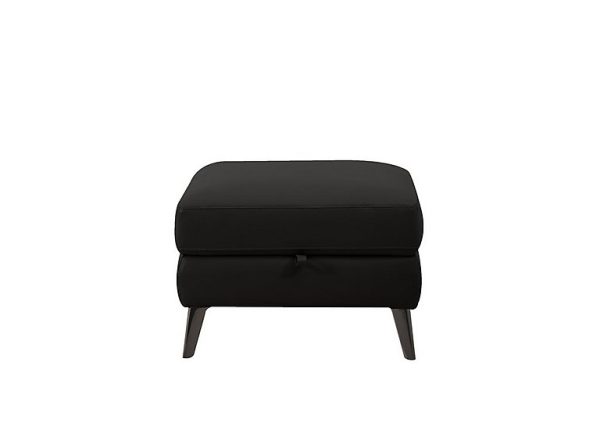 Axel BV Leather Storage Footstool  Classic Black | Bed Sava