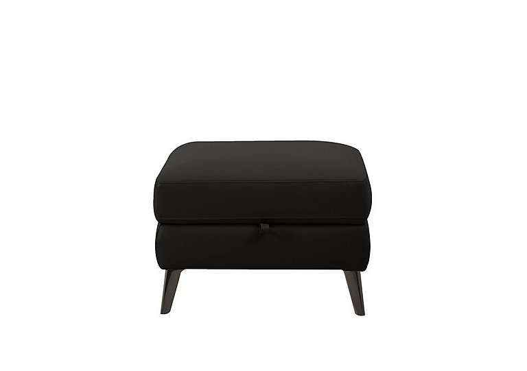 Axel BV Leather Storage Footstool - Classic Black