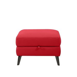 Axel BV Leather Storage Footstool  Pure Red | Bed Sava