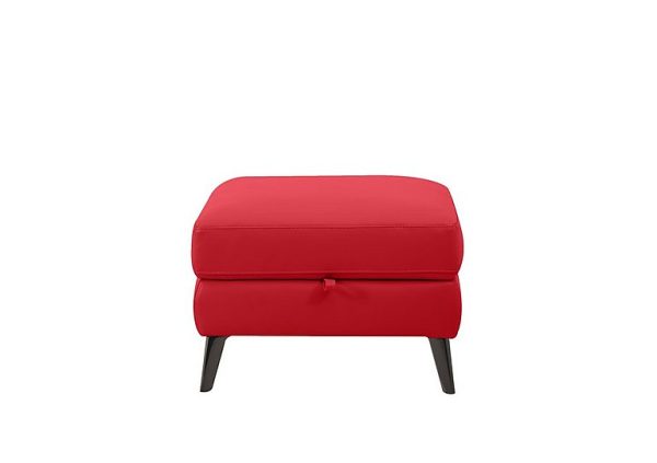 Axel BV Leather Storage Footstool  Pure Red | Bed Sava