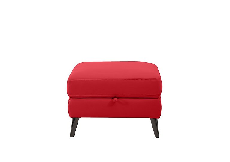 Axel BV Leather Storage Footstool - Pure Red
