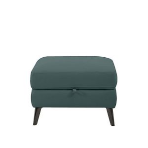 Axel BV Leather Storage Footstool  BV Lake Green | Bed Sava