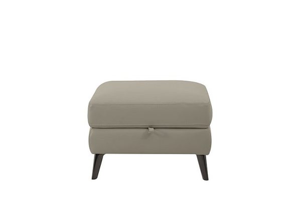 Axel BV Leather Storage Footstool  BV Taupe | Bed Sava