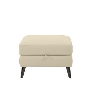 Axel BV Leather Storage Footstool  BV Bisque | Bed Sava