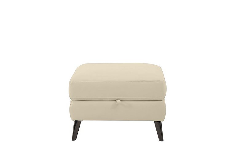 Axel BV Leather Storage Footstool - BV Bisque