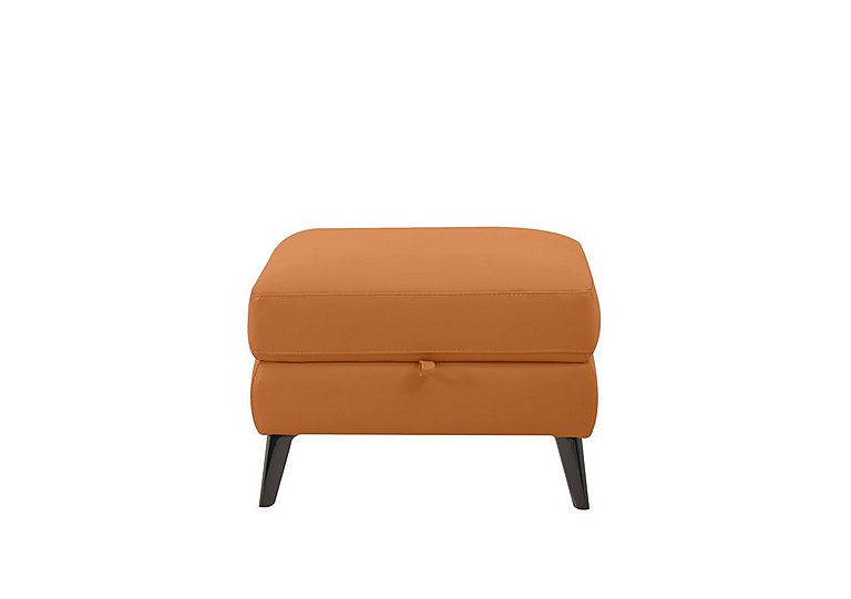Axel BV Leather Storage Footstool - BV Honey Yellow