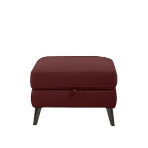 Axel BV Leather Storage Footstool  BV Deep Red | Bed Sava