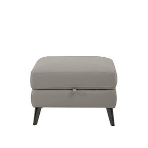 Axel BV Leather Storage Footstool  Silver Grey | Bed Sava