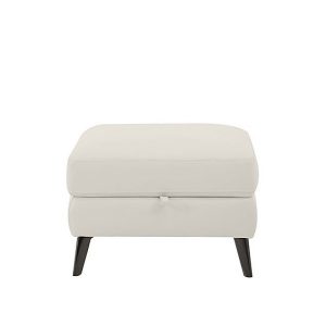 Axel BV Leather Storage Footstool  Frost | Bed Sava