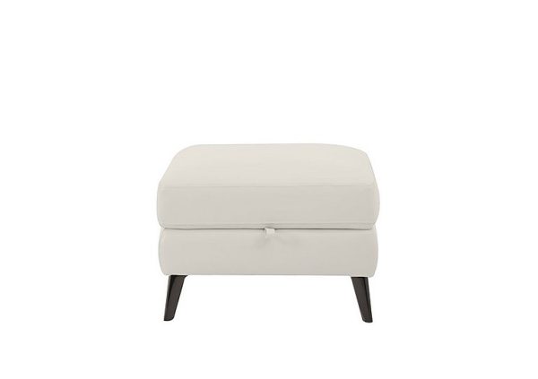 Axel BV Leather Storage Footstool  Frost | Bed Sava