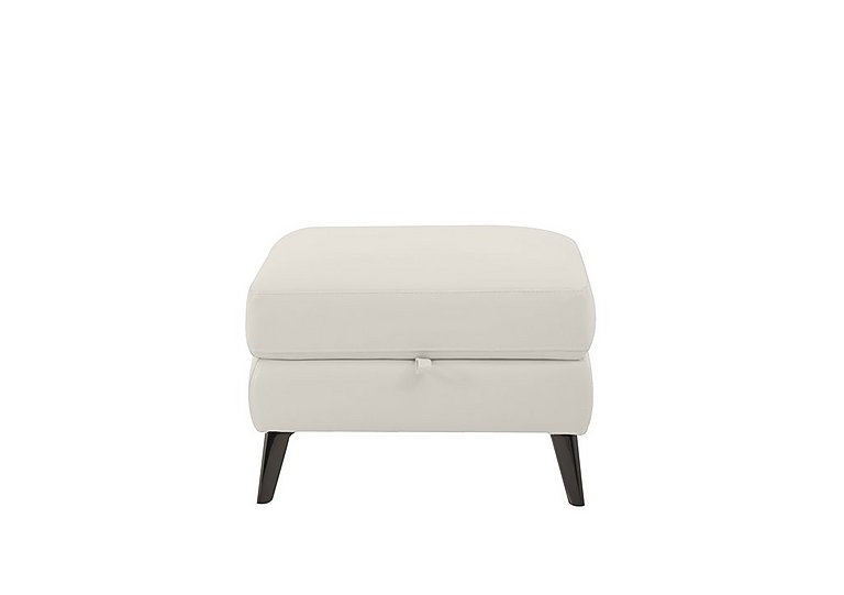 Axel BV Leather Storage Footstool - Frost
