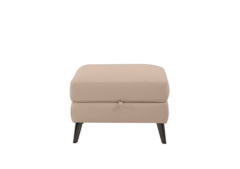 Axel BV Leather Storage Footstool - BV Pebble