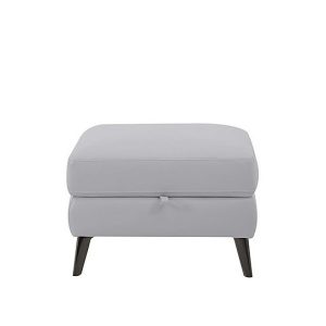 Axel HW Leather Storage Footstool  Grey | Bed Sava