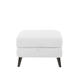 Axel HW Leather Storage Footstool  Star White | Bed Sava