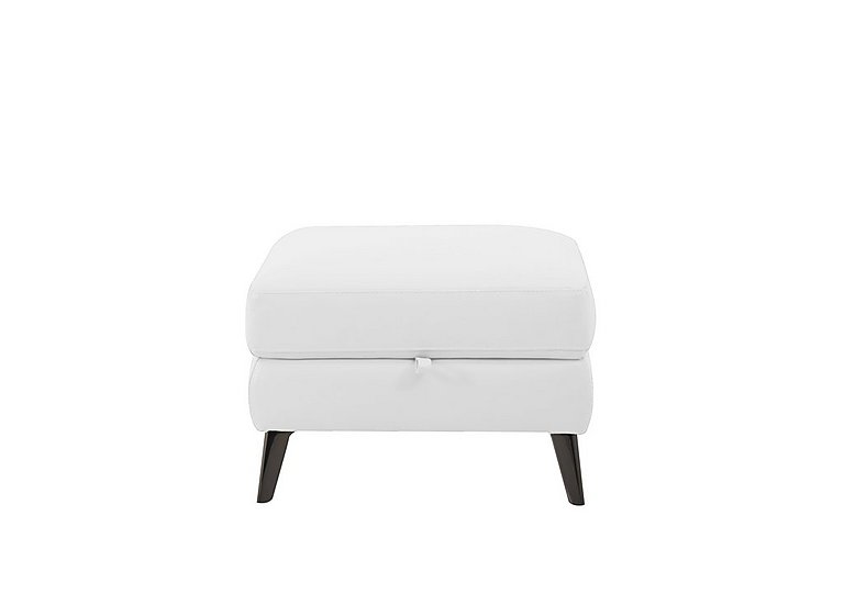 Axel HW Leather Storage Footstool - Star White