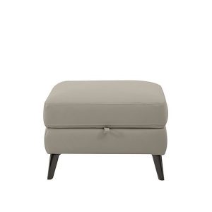 Axel HW Leather Storage Footstool  Feather | Bed Sava
