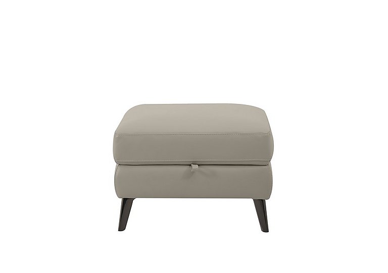 Axel HW Leather Storage Footstool - Feather