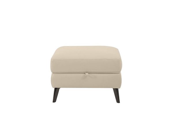 Axel NC Leather Storage Footstool  NC Bisque | Bed Sava