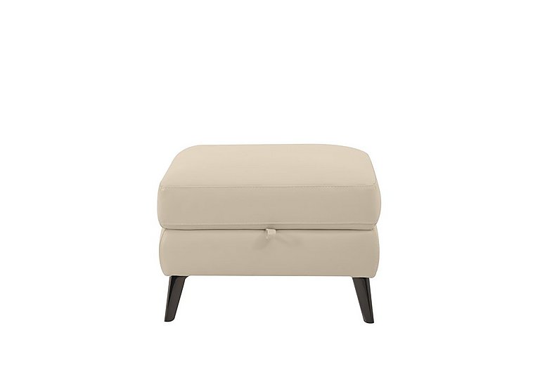 Axel NC Leather Storage Footstool - NC Bisque