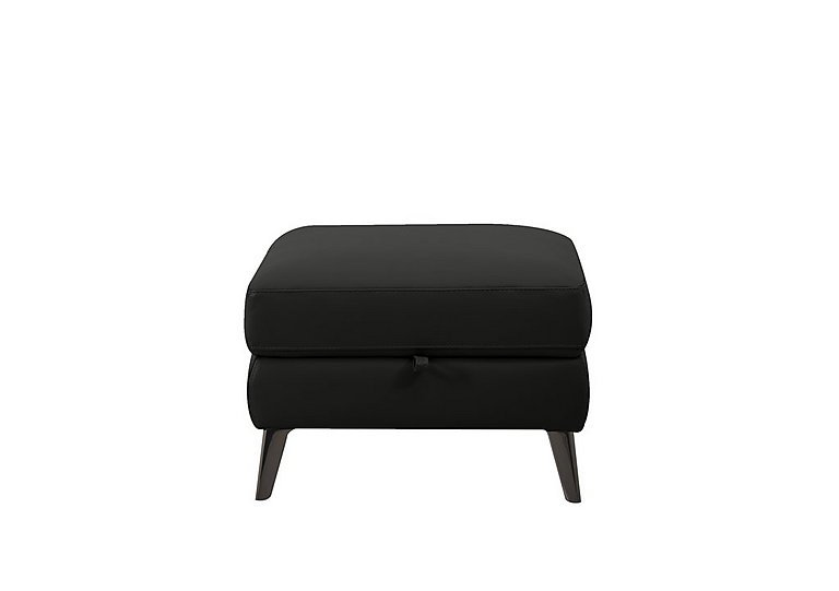 Axel NC Leather Storage Footstool - Black