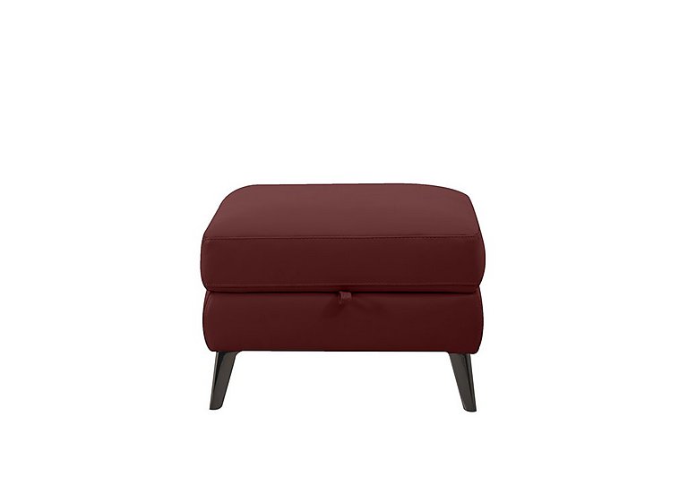 Axel NC Leather Storage Footstool - NC Deep Red
