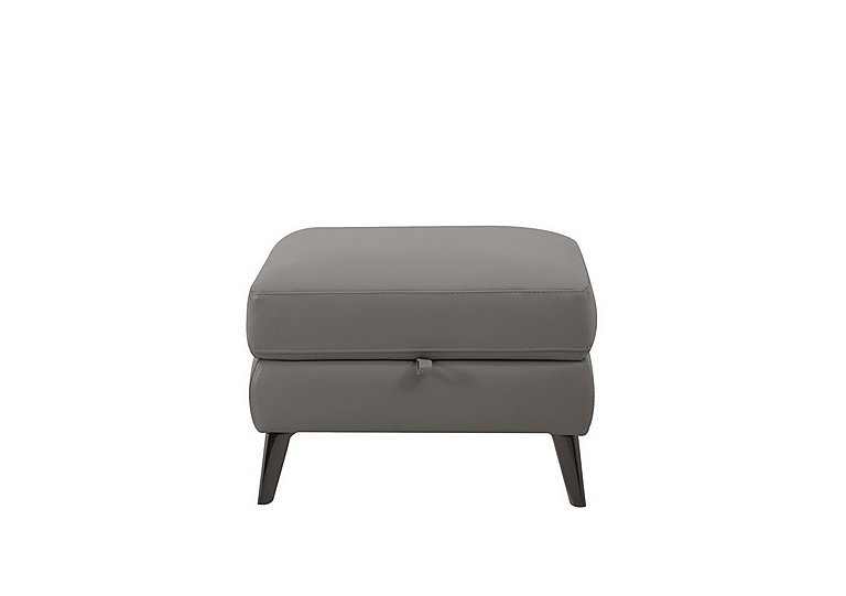 Axel NC Leather Storage Footstool - Sleet
