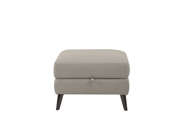 Axel NC Leather Storage Footstool  Feather | Bed Sava
