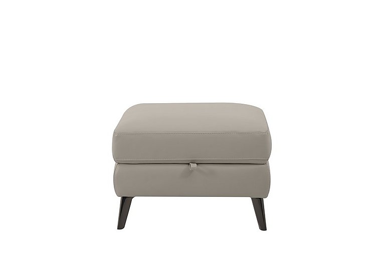 Axel NC Leather Storage Footstool - Feather