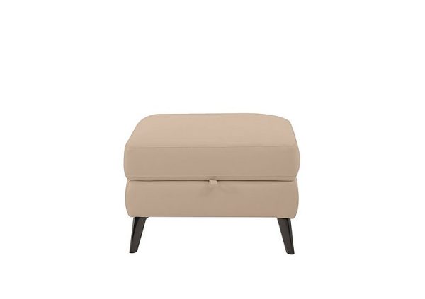 Axel NC Leather Storage Footstool  NC Pebble | Bed Sava