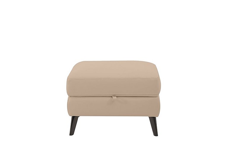 Axel NC Leather Storage Footstool - NC Pebble